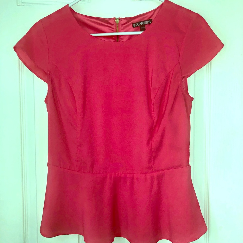 Express Peplum Zip Back Blouse Size S